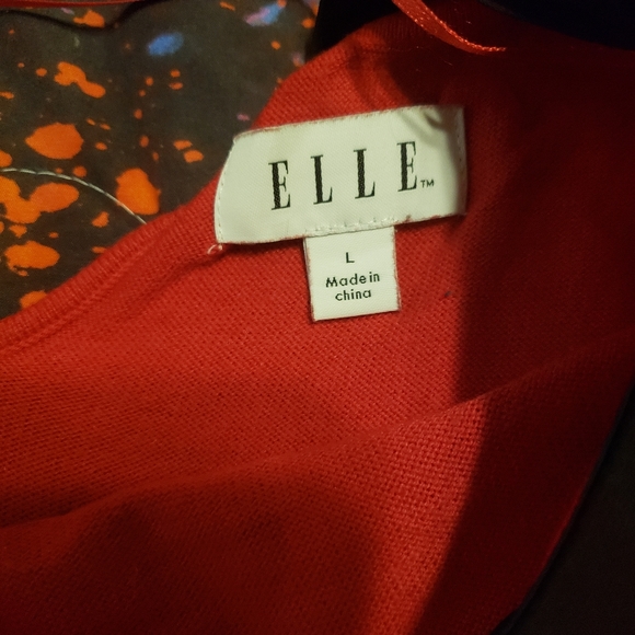 Elle Red and Black Polka Dot Sweater - Picture 2 of 2